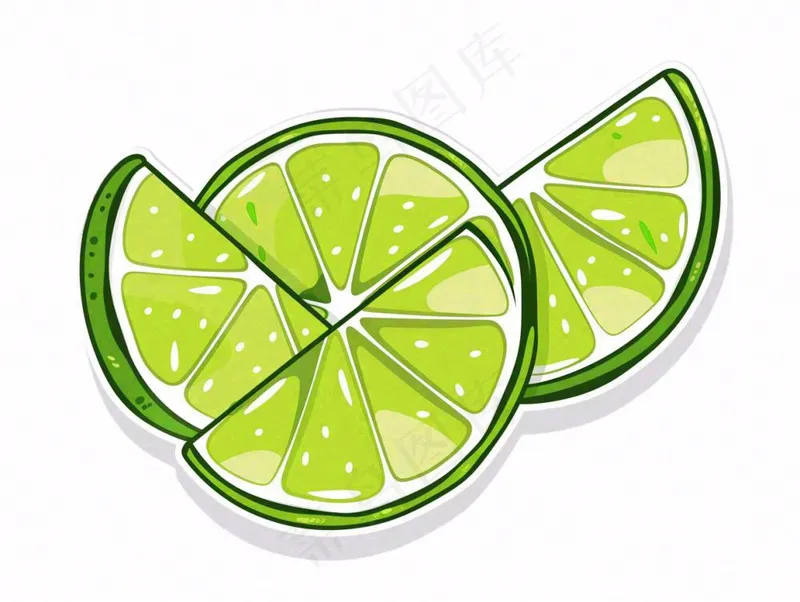 青柠檬水果卡通插画免抠(1232x928)