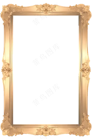 欧式金色相框 免抠透明底