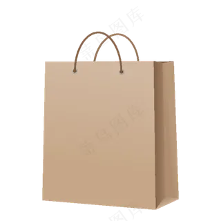 免抠牛皮纸手提袋