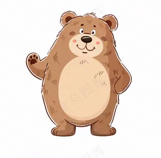卡通熊棕熊动物可爱插画免抠