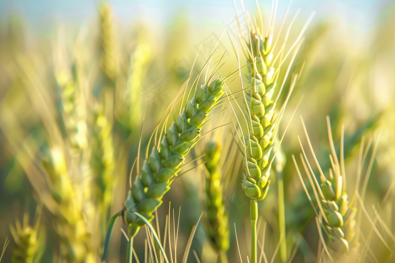 小麦绿色麦穗小米那芒种粮食摄影图
