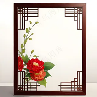 红色AI生成中国风框架素材13 红色AI生成中国风框架素材13