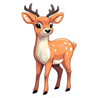 免抠卡通的迷花鹿