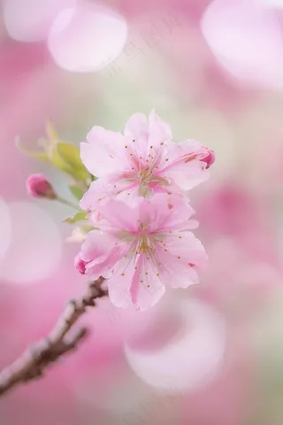 春日樱花花朵摄影图