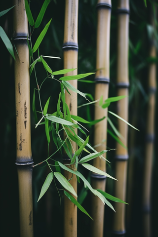 竹子竹叶干枯黄色的竹竿摄影图