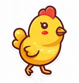 小黄鸡动物卡通插画免抠