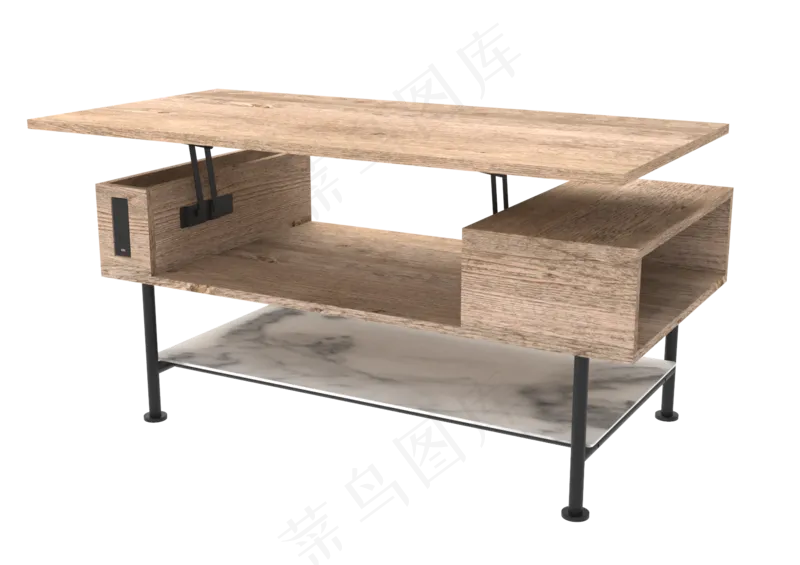 3D家具木艺客厅升降茶几