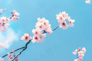 春日樱花花朵摄影图