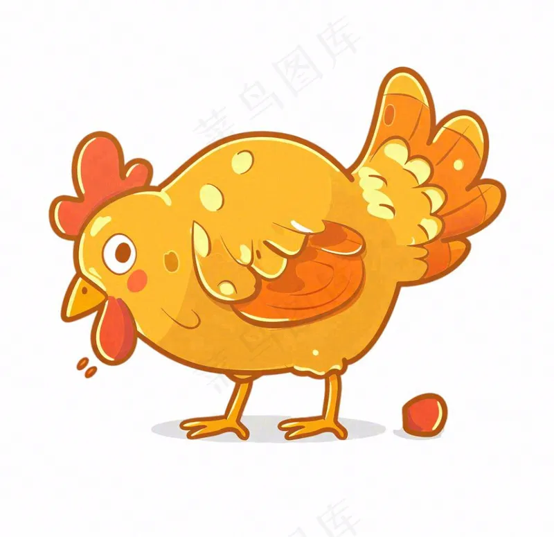 母鸡觅食小鸡牲畜动物卡通插画免抠(1056x1024)