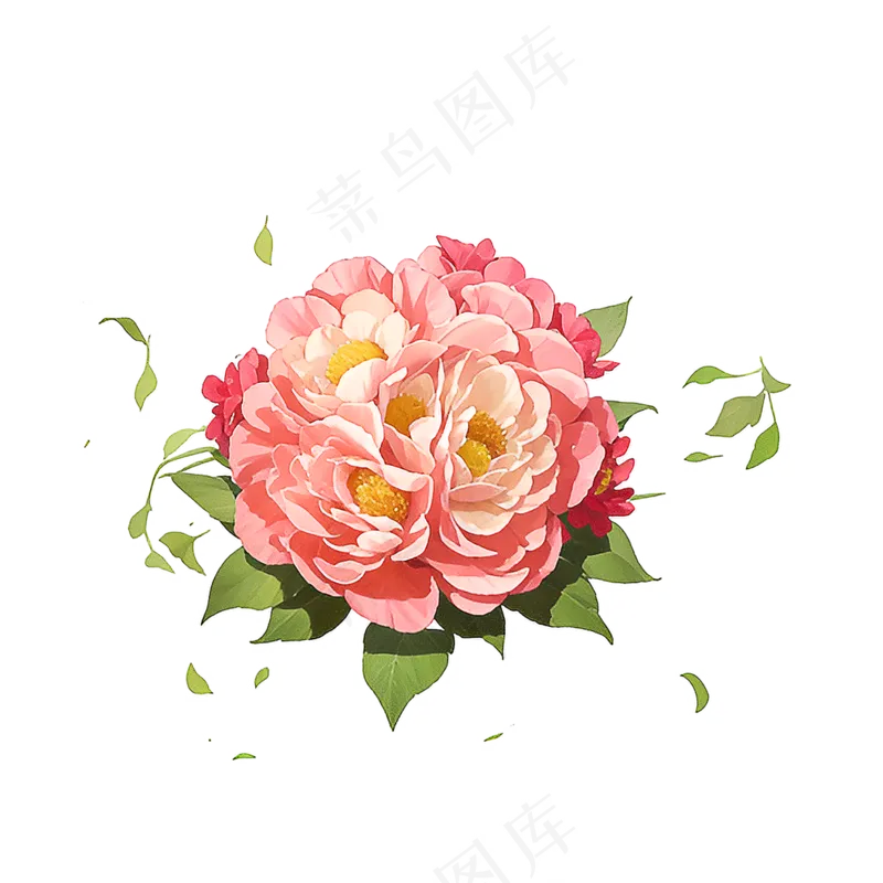 粉色花朵桃花玫瑰免抠素材25