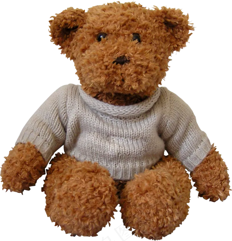 动物熊布娃娃公仔穿衣服透明底PNG