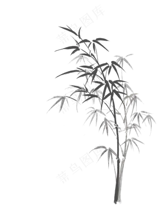 中国风水墨竹子图片古风竹叶竹林水彩手绘插画PNG免扣设计