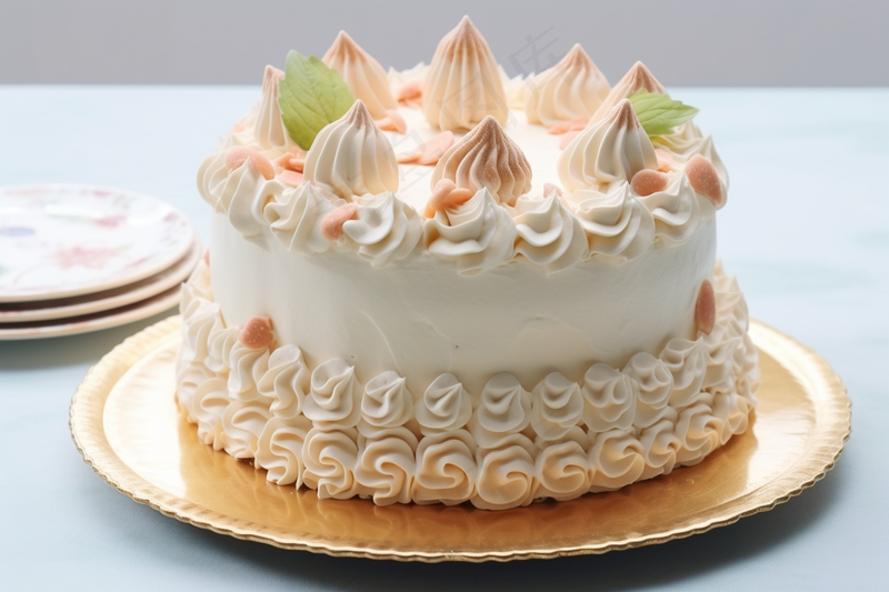 生日蛋糕奶油节日甜点摄影图