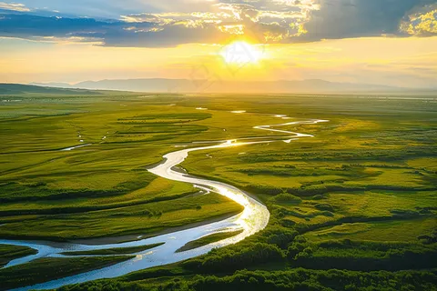 清晨日出朝霞云层山川摄影图 清晨日出朝霞云层山川摄影图