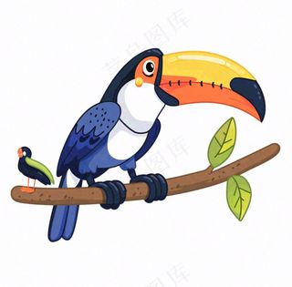 大嘴巴鸟鸟类动物卡通插画免抠