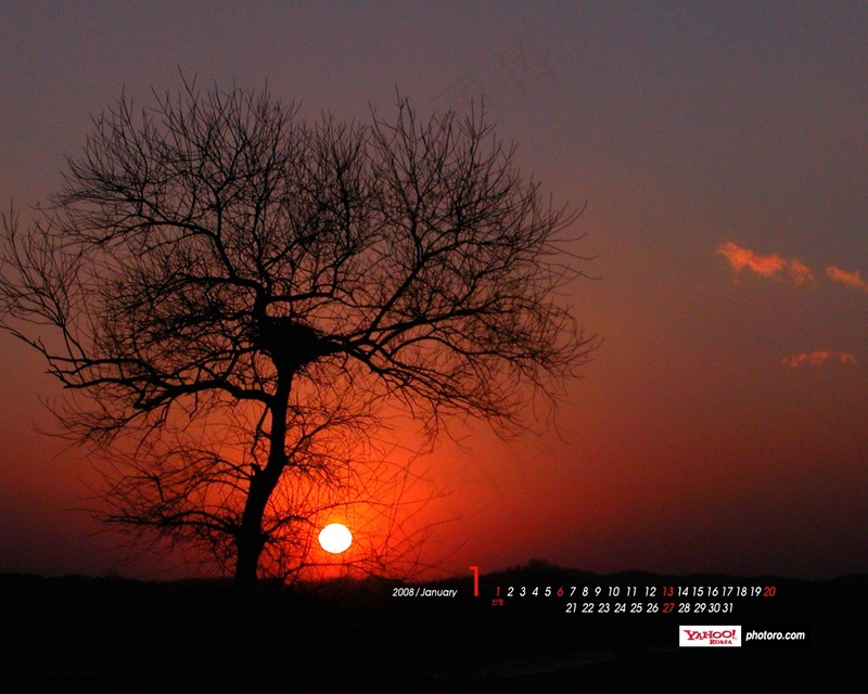 朝霞夕阳美景