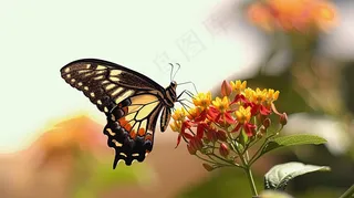 蝴蝶春天花丛蝶恋花摄影图