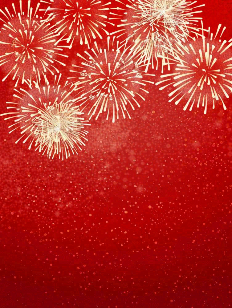 烟花绽放红色背景节日庆祝喜庆春节国庆插画背景(928x1232)