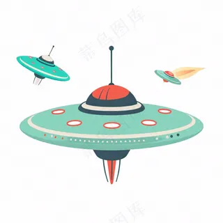 宇宙飞船太空卡航空通插画免抠