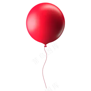 免抠一个红色圆气球