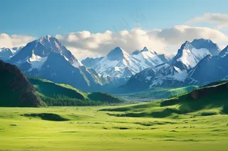 新疆春天草原风光大自然风景摄影图