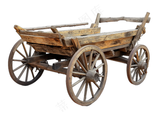 老旧木推车