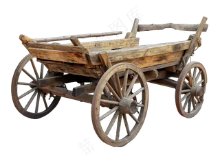 老旧木推车