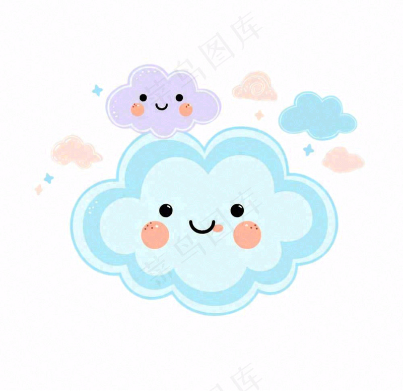 白云云朵天气卡通插画免抠(1056x1024)