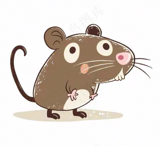 老鼠十二生肖动物卡通插画免抠