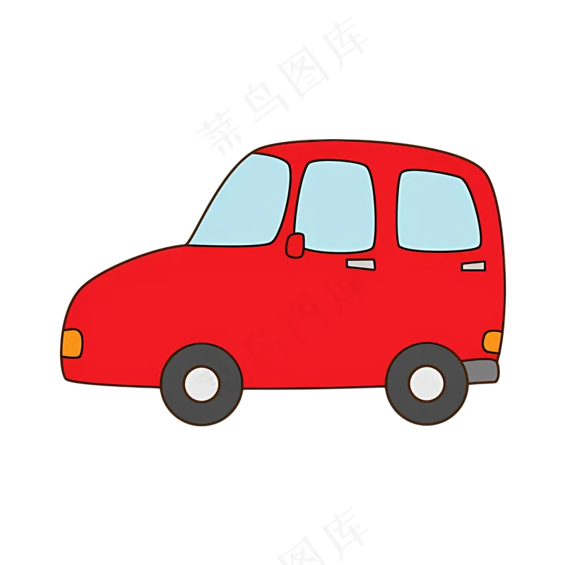 免抠红色卡通小汽车