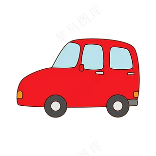 免抠红色卡通小汽车