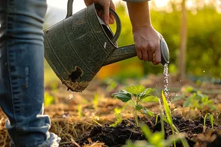 植树树苗保护环境摄影图