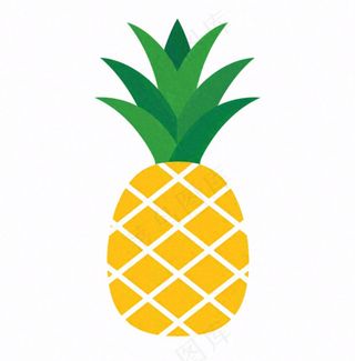 菠萝水果卡通插画免抠