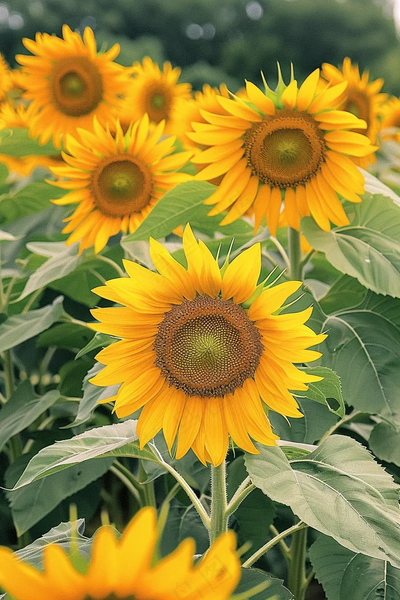 向日葵向阳鲜花摄影图(2688x4032)