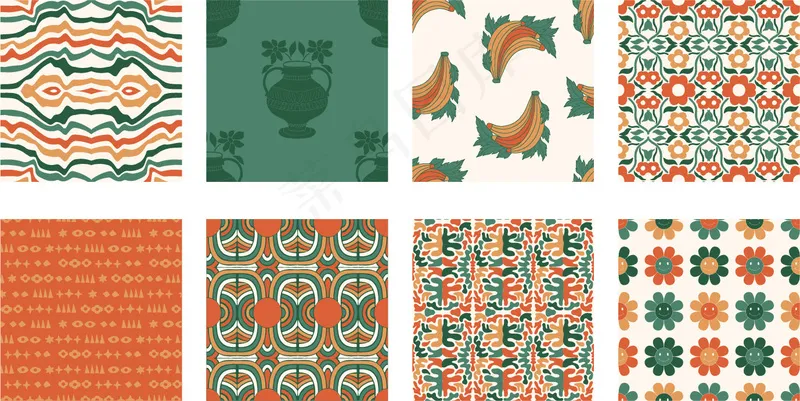 复古贴纸素材ai矢量模版下载