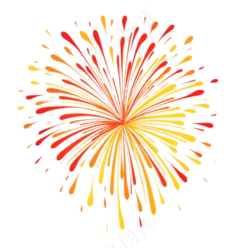 烟花绽放的烟花爆竹新年节日卡通插画免抠(1024x1056)