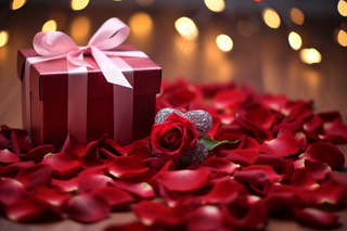 礼物惊喜新年圣诞节日礼物摄影图 