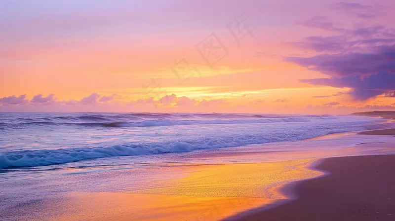 夏日落日海报沙滩晚霞摄影图(4368x2448)