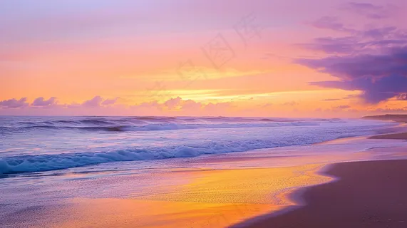 夏日落日海报沙滩晚霞摄影图