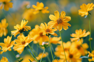 春天小雏菊金菊花朵植物摄影图