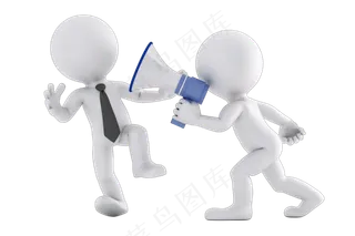 3D宣传白色小人ppt用