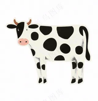 奶牛动物牲畜卡通插画免抠