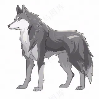 狼灰狼动物卡通插画免抠