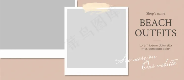 棕色背景撕裂风照片相册12