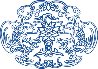 古代青花瓷图案花纹中国风图案祥云纹理传统图腾PNG免扣素材