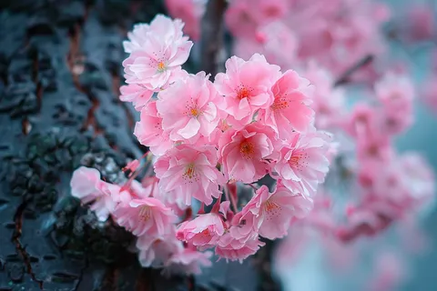 春日樱花花朵摄影图