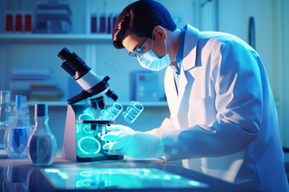 科研人员实验室器材科学摄影图