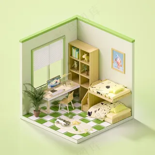 绿色小房子搭配