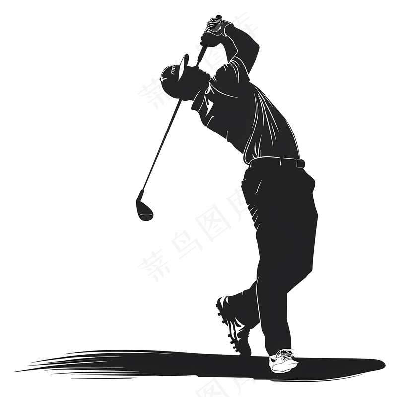 免扣高尔夫人物剪影