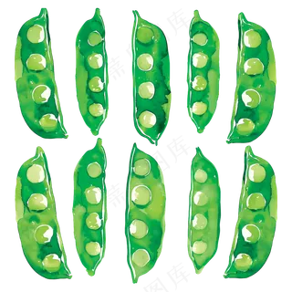 免抠卡通绿色豌豆